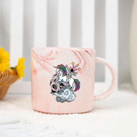 Unicorn Astronaut – Fantastic Rainbow Design Marble Mugs