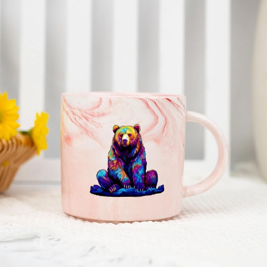 Cool Wilderness Bear Marble Mugs