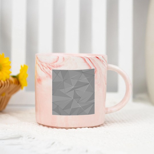 Grey silver low poly abstract background Marble Mugs