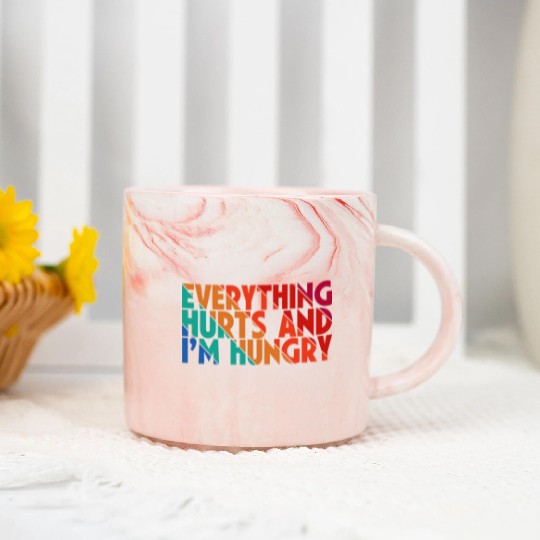 Everything Hurts And I'm Hungry, Gym Lovers, Gift Marble Mugs