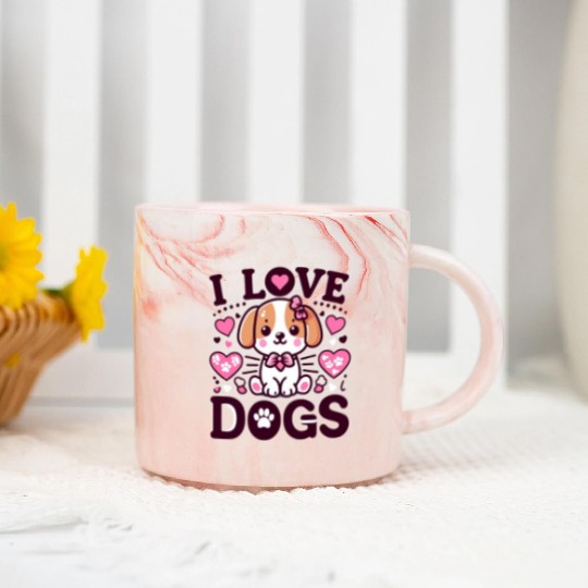 I love dogs design ,dog lovers. Marble Mugs