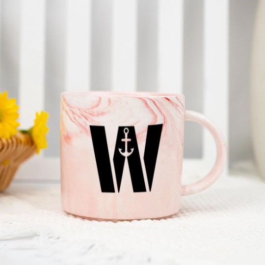 Wanchor W Anchor Essential,Hunter, pirate, ship Marble Mugs