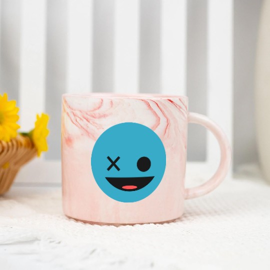 BLUE smile Marble Mugs