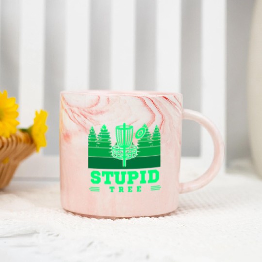 Funny Disc Golf Player Gift Stupid Tree Disc Golf Marble Mugs