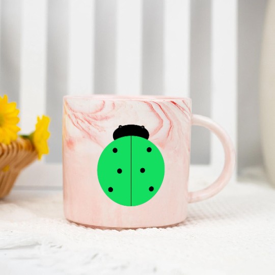 green ladybug Marble Mugs