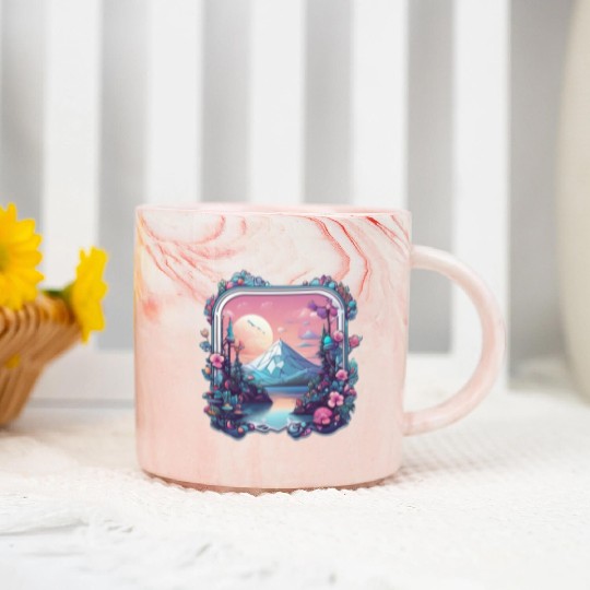 Landscape Silver mountain who loves landscape Marble Mugs