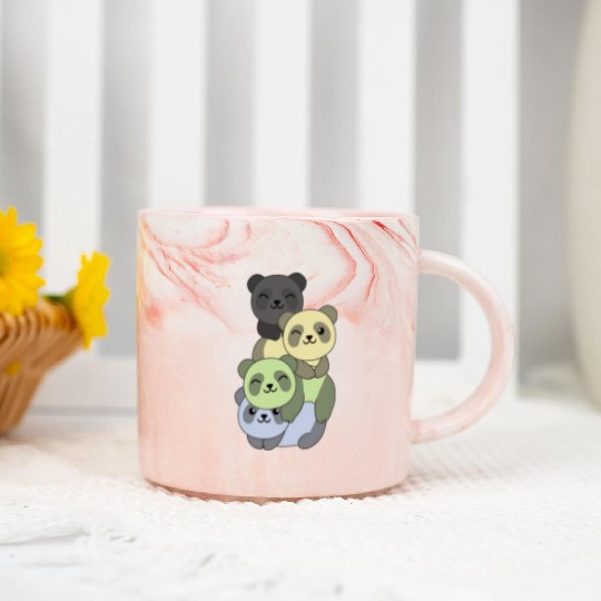 Cassgender Flag Pride Lgbtq Cute Panda Marble Mugs