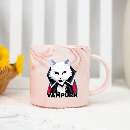 Vampurr The Vampire Cat Marble Mugs