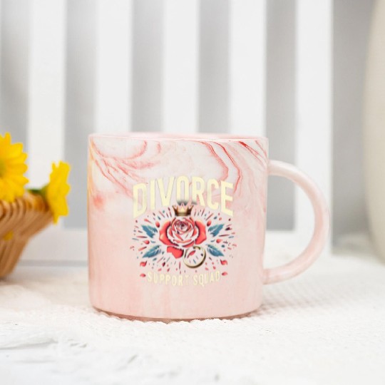 Divorce Support Squad Matching Friends Family Rose Marble Mugs