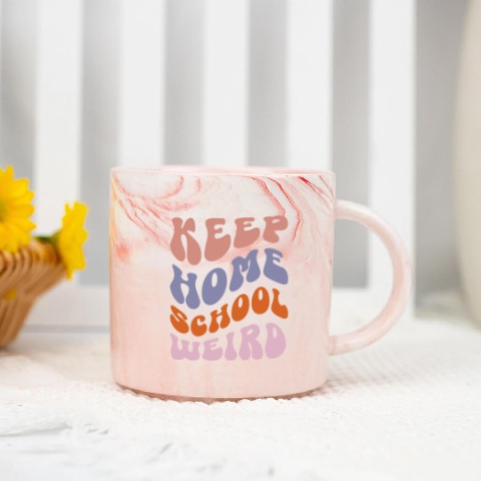 Keep Homeschool Weird Marble Mugs