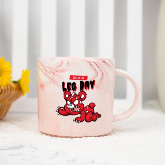 Scream for Leg Day Marble Mugs