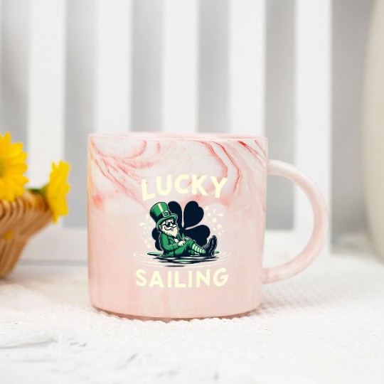 Lucky Sailing Funny St Patrick's Clover Cruises Marble Mugs