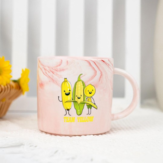 Banana, Corn & Lemon: The Yellow Trio Marble Mugs