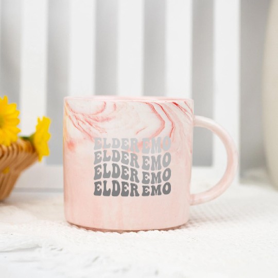 Elder EMO Multi Word Groovy Style Marble Mugs