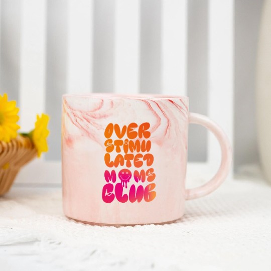 overstimulated moms club Marble Mugs