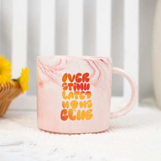 overstimulated moms club Marble Mugs