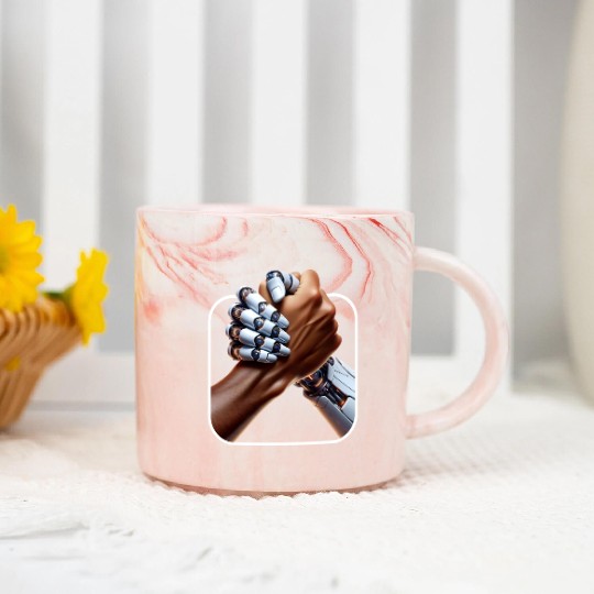Embracing the Human-Robot Alliance Marble Mugs