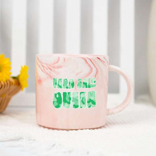Yard Sale Queen green camo Marble Mugs