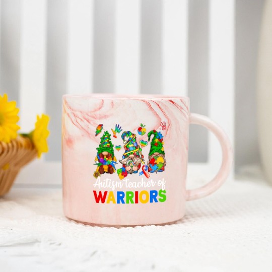 Autism Teacher Of Warriors Gnomes Marble Mugs