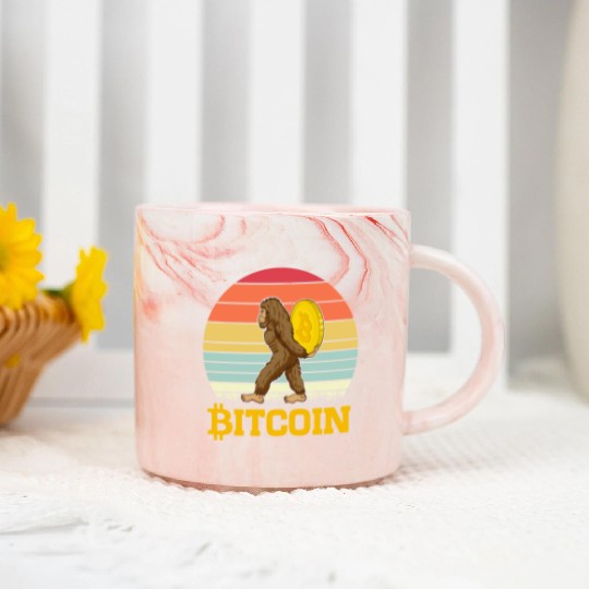 Bitcoin with Big Foot Marble Mugs