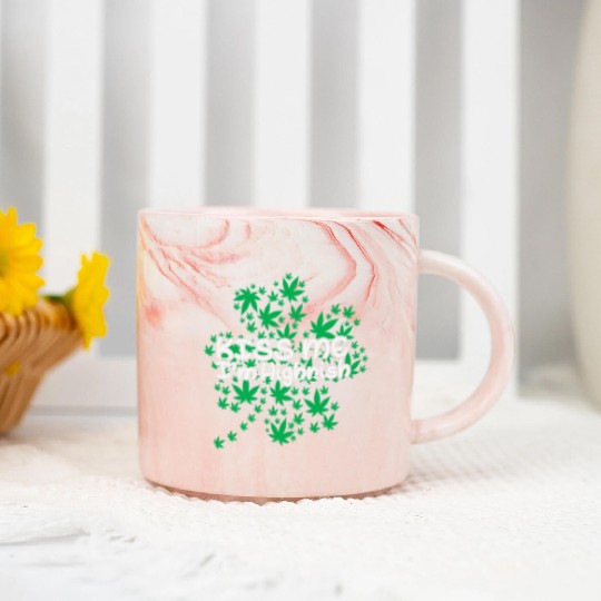 Irish Clover Weed Kiss Me Highish Marble Mugs