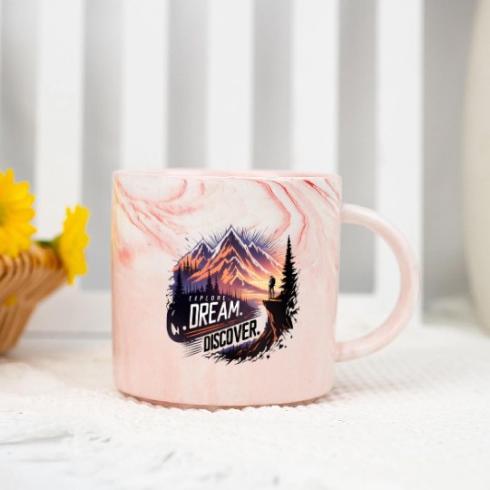 "Horizon Explorer: Embrace the Journey" Marble Mugs