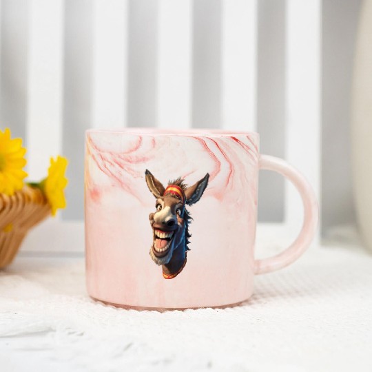 cute donkey Classic Marble Mugs