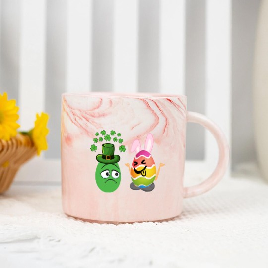 Easter Meets St. Patrick's A Festive Holiday Fusio Marble Mugs