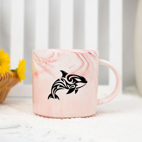 Pretty orca T Tattoo style Marble Mugs