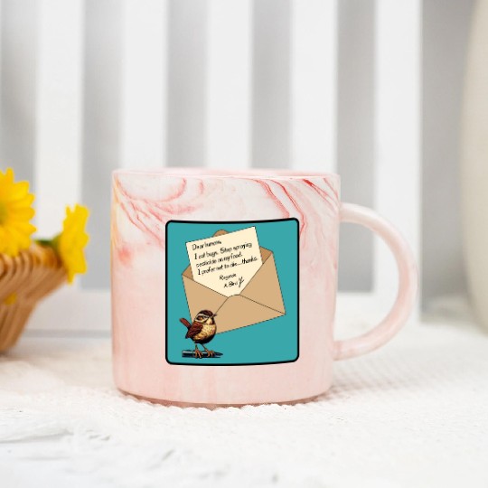 Cute Little Angry Bird Design Marble Mugs