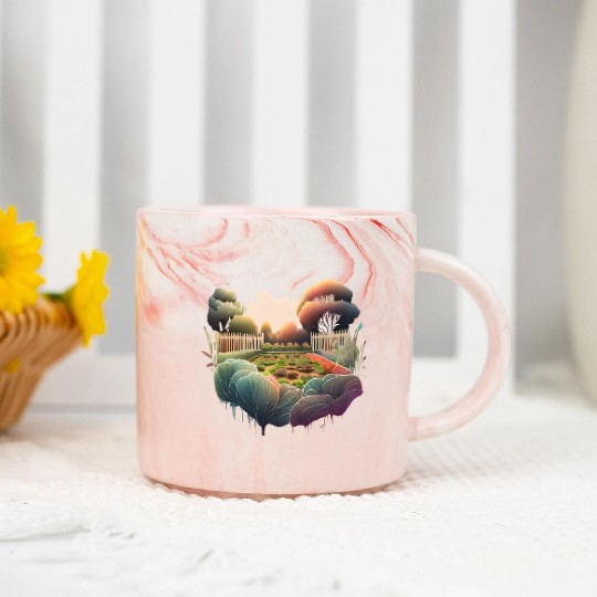 Vegetable Garden Marble Mugs