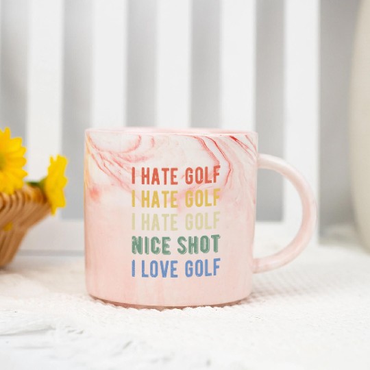 Funny Golfer - I Hate Golf I Marble Mugs