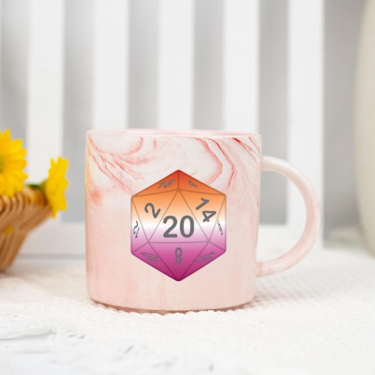 Pride Dice - Lesbian Marble Mugs