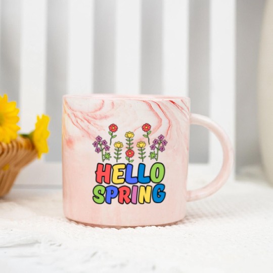 hello spring Marble Mugs