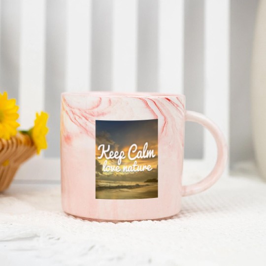 Keep Calm Love Nature Marble Mugs