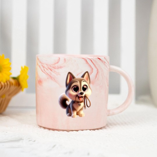 Charming Puppy Love Marble Mugs