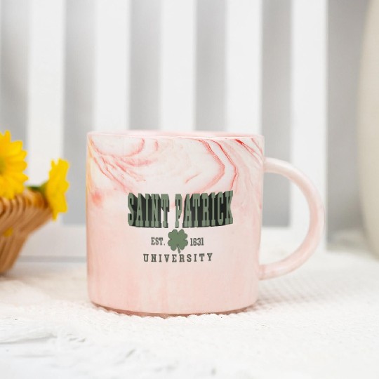 Saint Patrick University Marble Mugs
