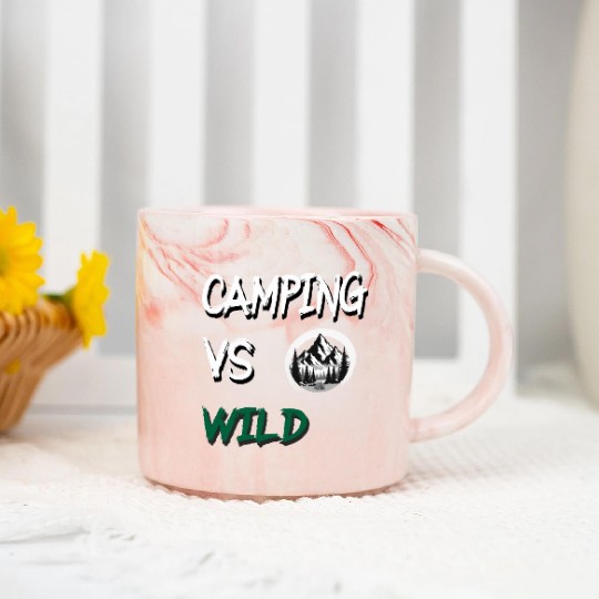 Camping vs Wild Marble Mugs