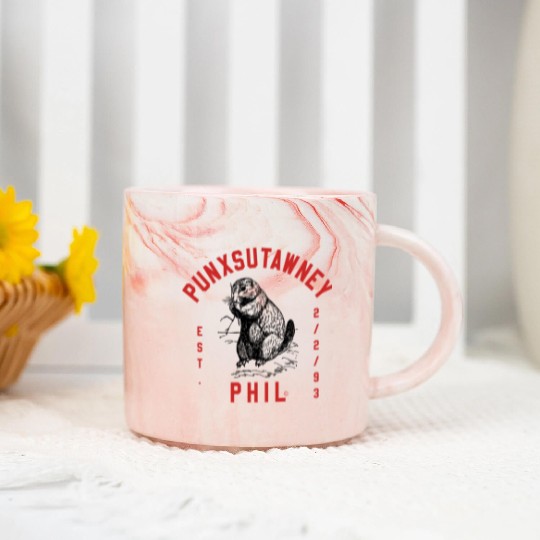 Punxsutawney Phil Groundhog Day Marble Mugs