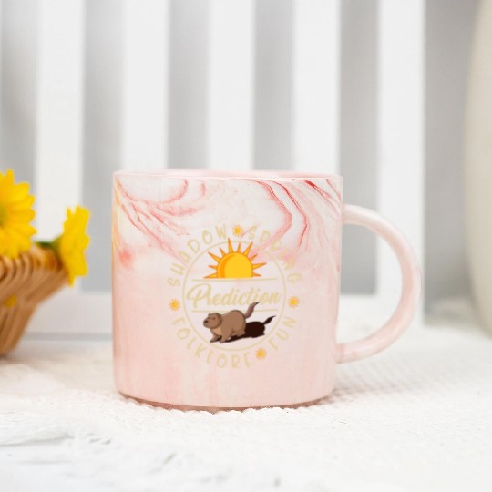 Groundhog Marble Mugs, Groundhog Prediction Shadow