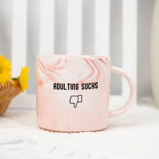 Humorous Adulting Sucks Marble Mugs