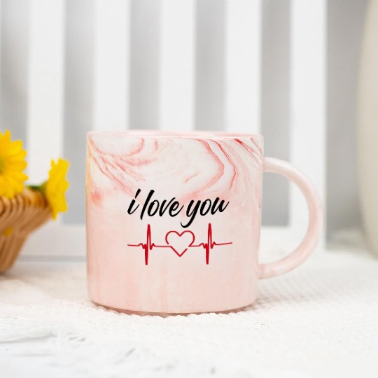 i love you heartbeat Marble Mugs