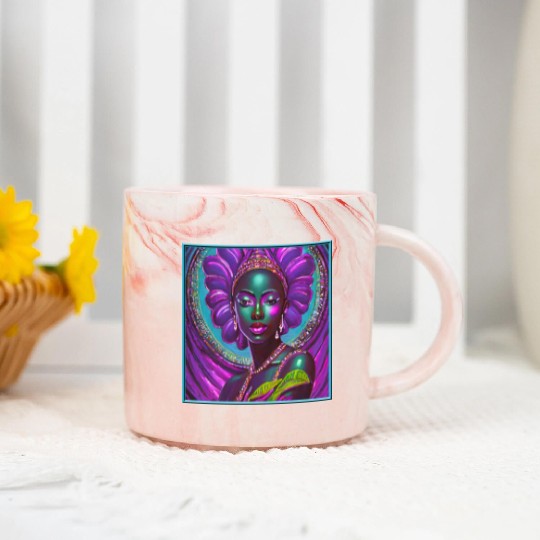 African Goddess Violet Nurturing Me - 1 Marble Mugs