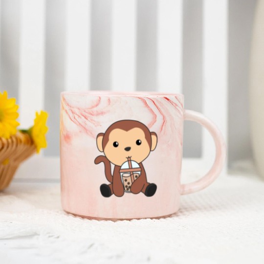 Unicorn Bubble Tea Unicorns Cute Animals Girls Marble Mugs