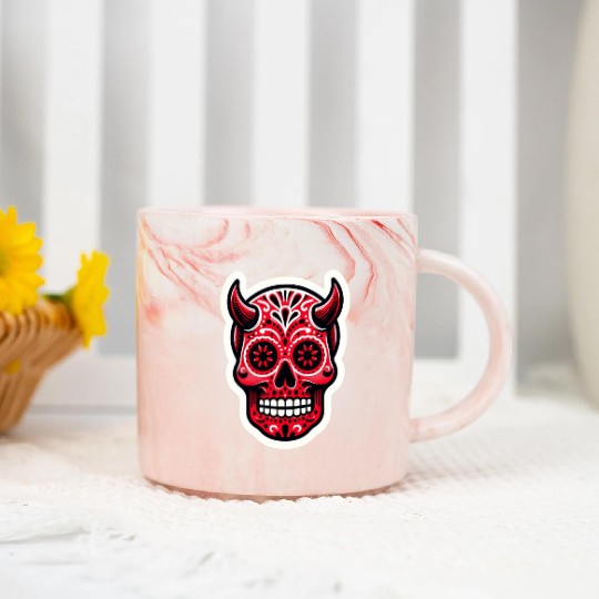 Adventurous Spirit: Daredevil Sugar Skull Marble Mugs