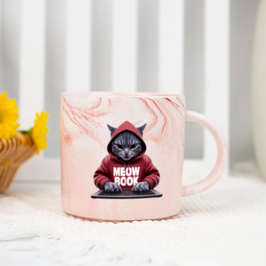 Meow Book Magic Marble Mugs