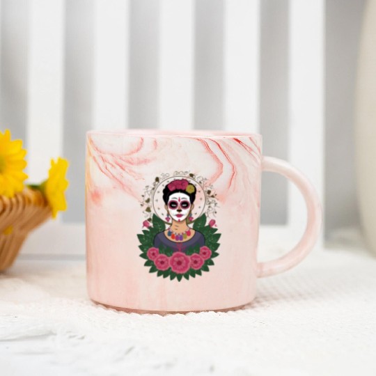 Frida Kahlo Day of the Dead Marble Mugs