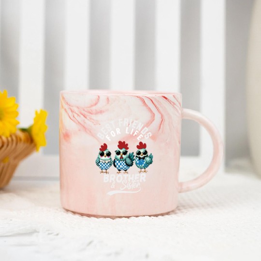 Best friends for life brother and sister Marble Mugs