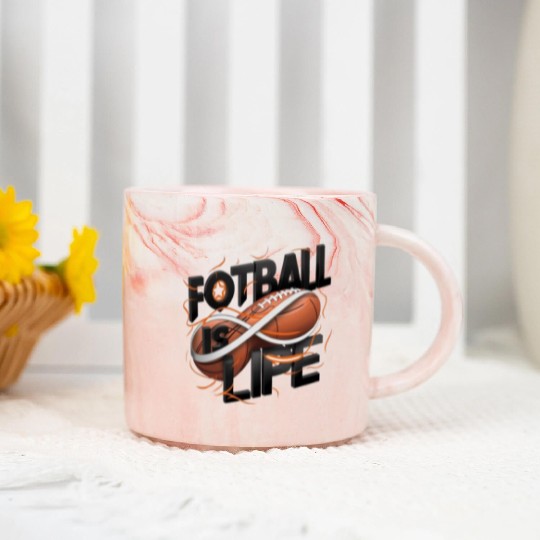 "Eternal Passion: Football is Life" Marble Mugs