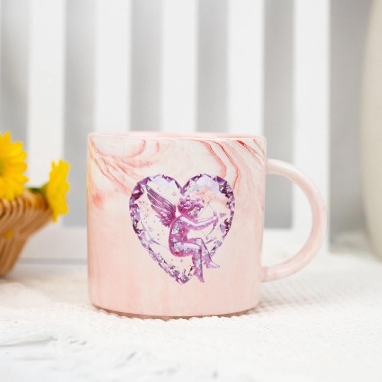 Rose Quartz Cupid Marble Mugs